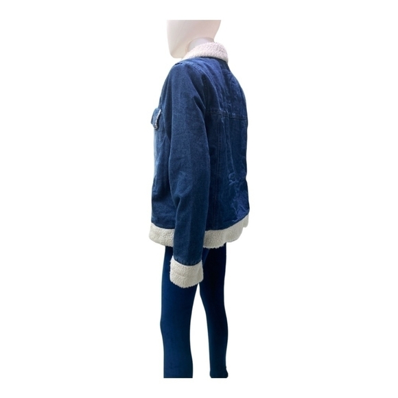 Urban Republic Oversized Sherpa-Lined Denim Jacket - Picture 7 of 11